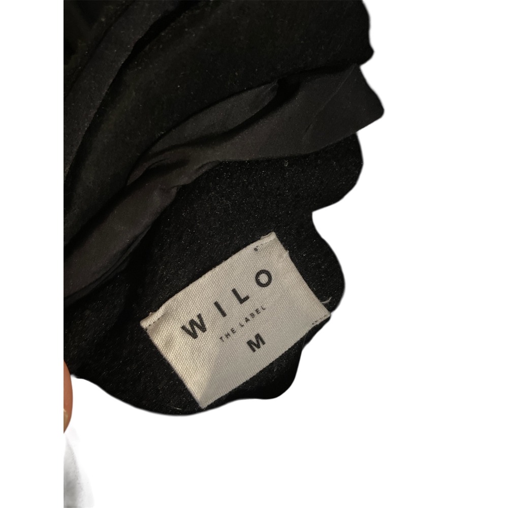 Wilo The Label Womens Black Sherpa Fleece Quarter Snap Pullover Jacket Size M - Picture 3 of 3